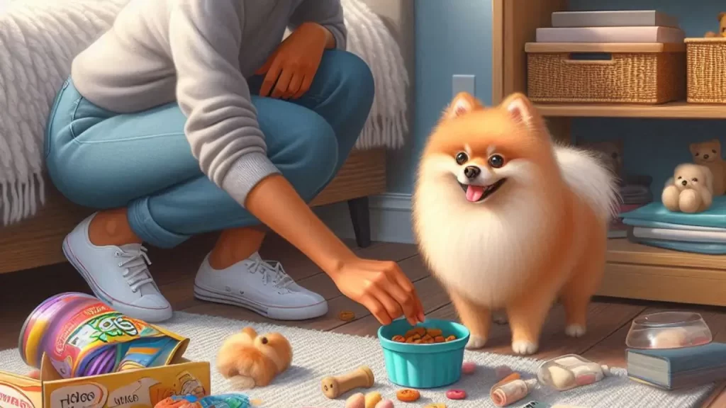 Caça ao petisco para Lulu da Pomerânia